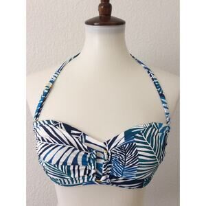 Bleu Rod Beattie Bikini Top Halter Tropical Blue Swimwear